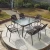 Import Garden Furniture Set 130cm Folding Rectangular Glass Table And 6 Chairs Patio Sunroom Lawn Furniture from China