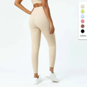 Spring and summer new double-sided brushed yoga pants No embarrassment line nude high waist fitness cropped pants