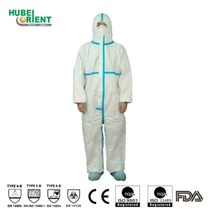 EN14126 Disposable Medical Chemical Protective Clothing Coverall