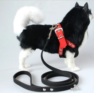 Newest Wholesale Soft Microfiber Chest Pet Dog harness With Pet Dog Leashes