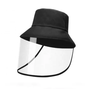 Unisex Breathable Cotton Bucket Hat with Anti Spitting Saliva Face Shield