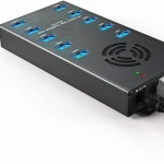 10 Ports USB  Hub Charging Station  organizer for Multiple Devices - USB Charging Splitter Hub LEDs with 12V 10A Power Adapter