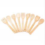 100% Bamboo Utensil Set - 8 Spoons and Spatulas 12 inch Cooking Utensil