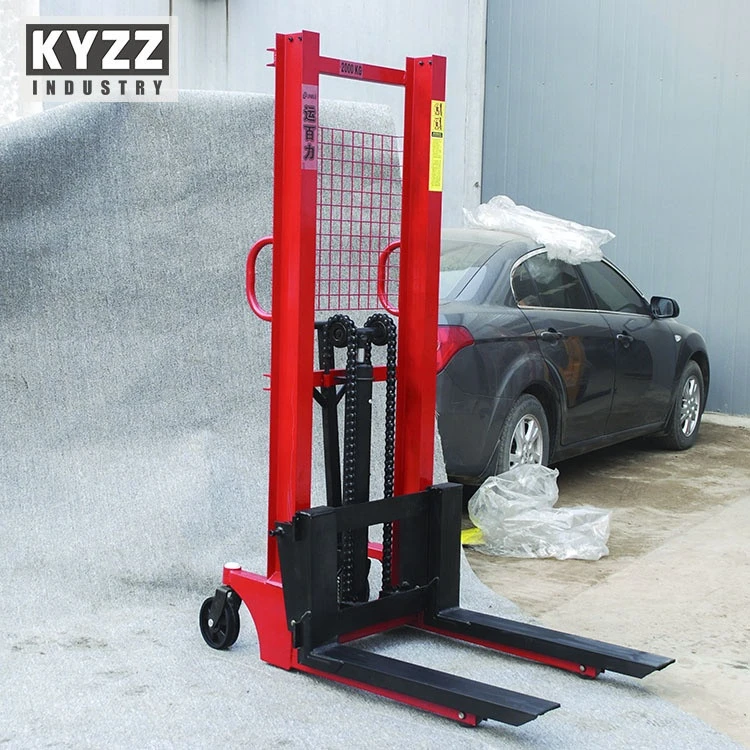 1000 2000 3000kg 1 2 3 ton hydraulic manual hand forklift pallet stacker price 1.6 2 3m