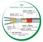 1000 Degree Multi Core Nickel Wire Mica Tape Insulation Stainless Steel Wire Mesh Braided Cable