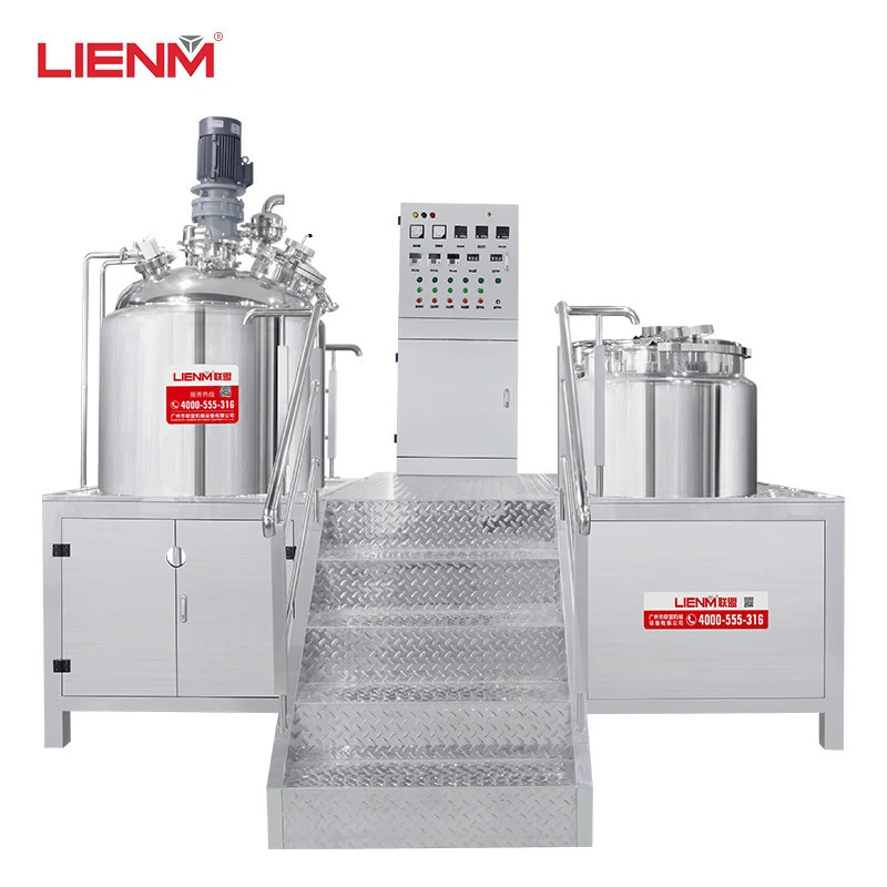100L 200L 300L 500L LIENM Factory Cream Lotion Vacuum Homogenizing Emulsifier/ Emulsifying Mixing Equipment