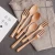 Import 100%Wooden Flatware Set of 2 Fork and Spoon without Varnish for Fruit,Honey,Oat, Breakfast from China