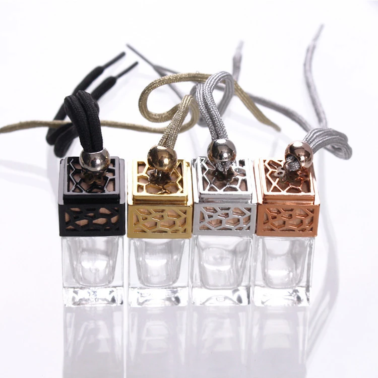 10ml clear car perfume bottle with gold cap auto diffuser hanging perfume bottle