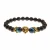 Import 10MM Gold Silver Plated Lion Head Blue Tiger Eye Stone Bead Charm Black Matte Friendship Natural Stone Bracelet Design from China