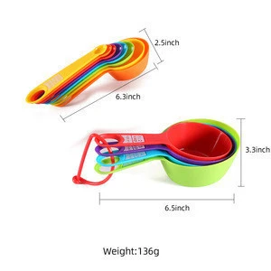 12 graduated plastic measuring cups and spoons set