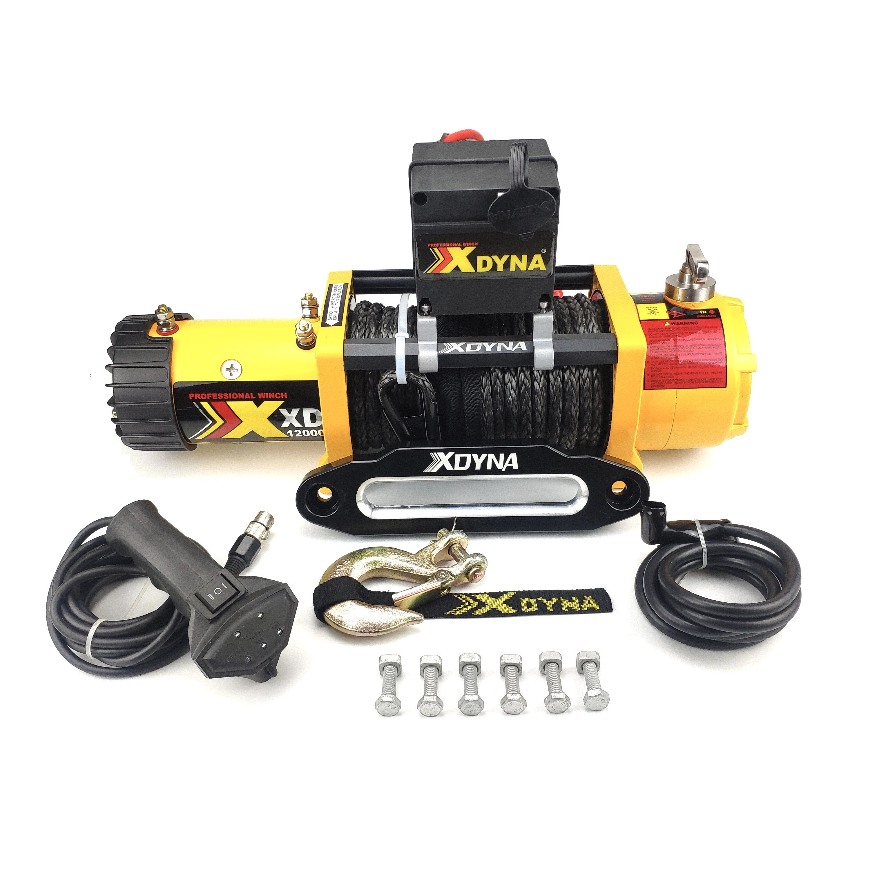 12000lbs  12V/24V Synthetic rope electric 12 volt winch