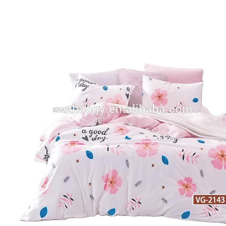 130x70 100% cotton bedding set with nice flower printing pattern