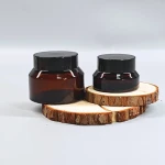 15g glass face cream jar paskaging wholesale 30g glass jar bottle cosmetic skin care glass jar with black lid
