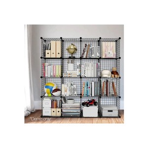 16 Cube DIY Wire Storage Cabinet Display Shelf Bookcase Organiser Plant Stand Black