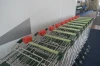 180L Euro type metal unfolding supermarket shopping trolley with baby seat
