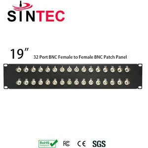 19" 2U 32 Ports BNC Female to Female Connector Patch Panel