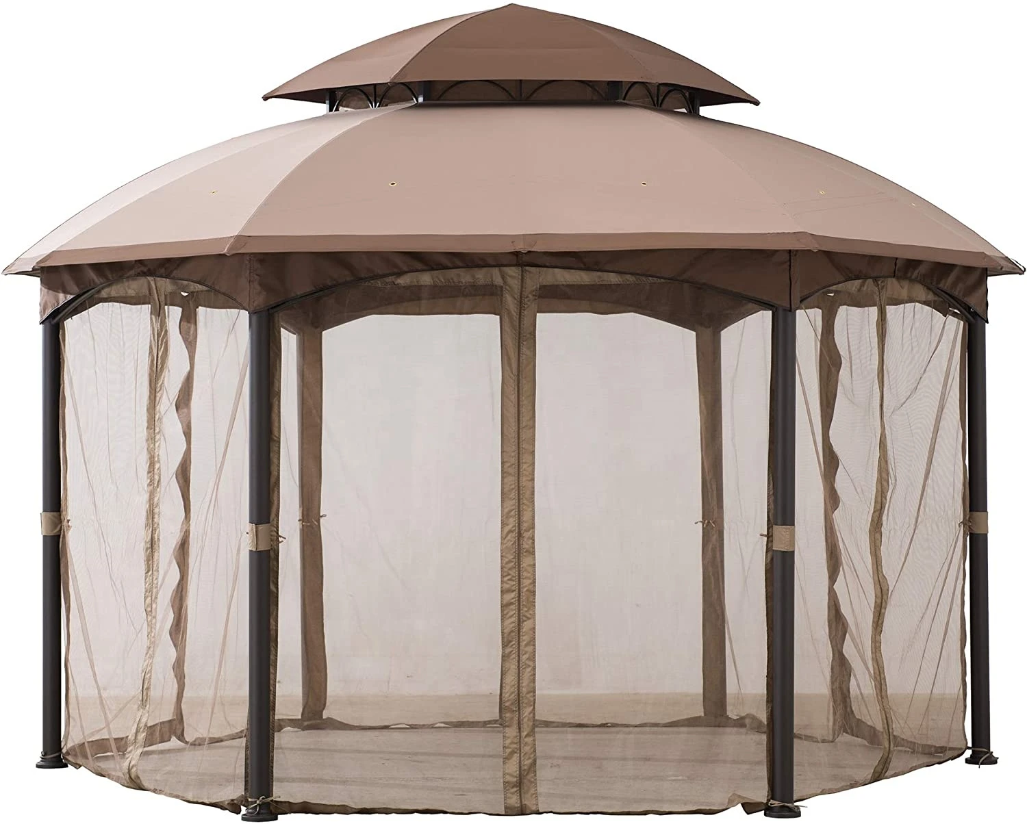 2-Tier Dome 12x12 ft Outdoor Canopy Steel Frame Gazebo Luxury Tent Party Gazebo Tent