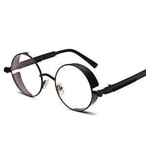 2018 Classic Retro Steampunk Women Glasses Round Decoration polarized Men Metal Frame Clear Lens Tinted Sun Sunglasses 886