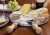 Import 2018 hot sale 5 pc cheese knife set with wood handle from China