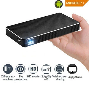 2018 latest DLP Mini Android 7.1 smart Projector 100Lumens support 4K wired /wireless transfer miracast airplay