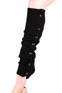 2018 New arrival In stock adult women winter crochet unique solid color with buttons leg warmers plus size