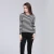 Import 2018 new design o-neck stripe long sleeve tight knitwear sweater for women from China