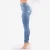 Import 2018 new fashion stretchable ripped jeans light blue manufacture jeans for women from China