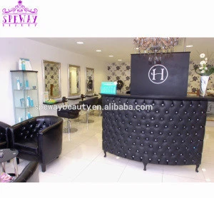 2020 modern curve Front Counter reception desk for beauty hair salon