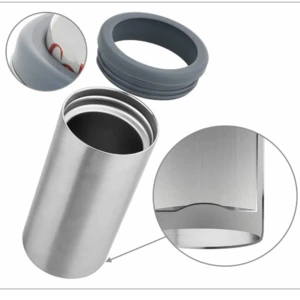 2020 new arrivals 12oz Slim Can Stainless Steel Insulator Sleeve Vacuum Insulated wholesale Can Cooler Drink Slim Can with lid