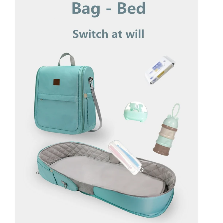 2020 Portable Baby Bed Furniture Foldable Baby Crib Handbags Bed Multi-function Travel Diaper Bags Mummy Baby Bag