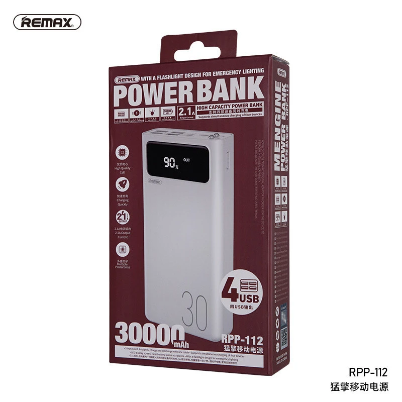 2020 Remax RPP-112 New High Capacity 30000mah Power Bank Mobile Phone Charger