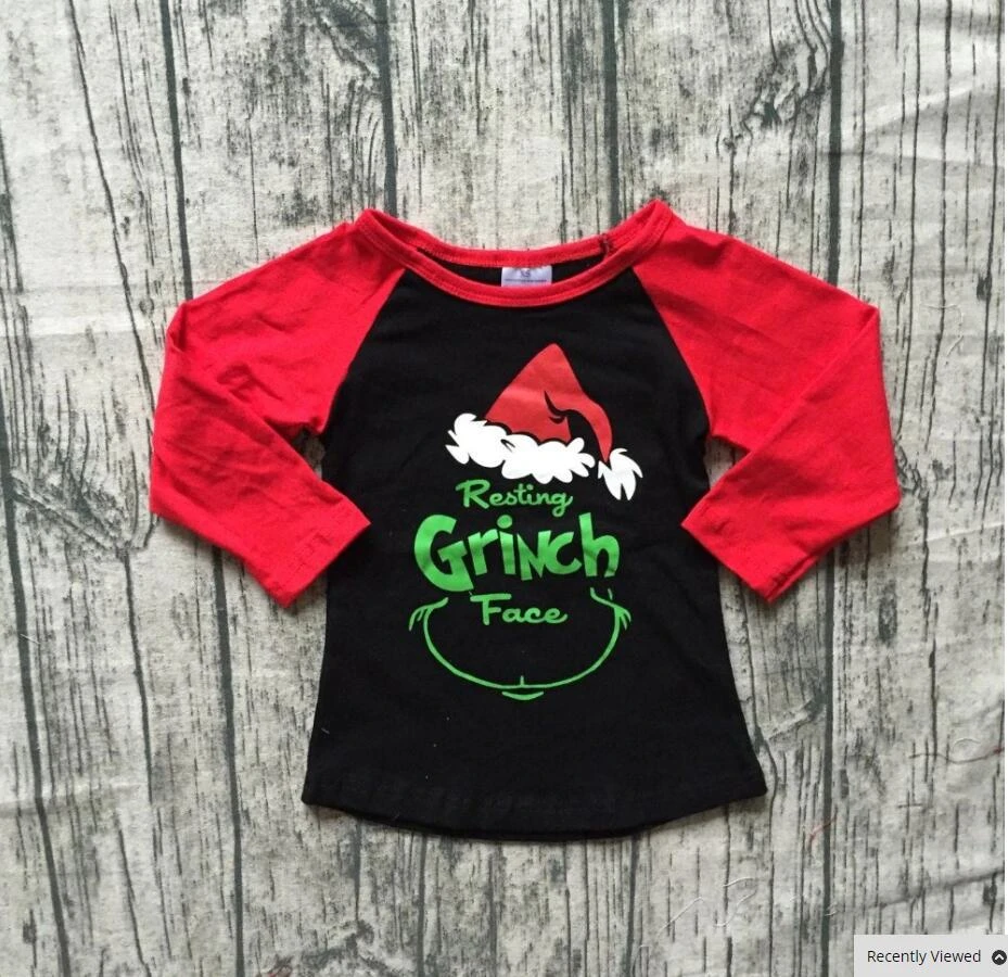 2021 Christmas Mommy and me T-shirt Tops Children Boys Girls raglan sleeve Tees Holiday Mom and kids clothing