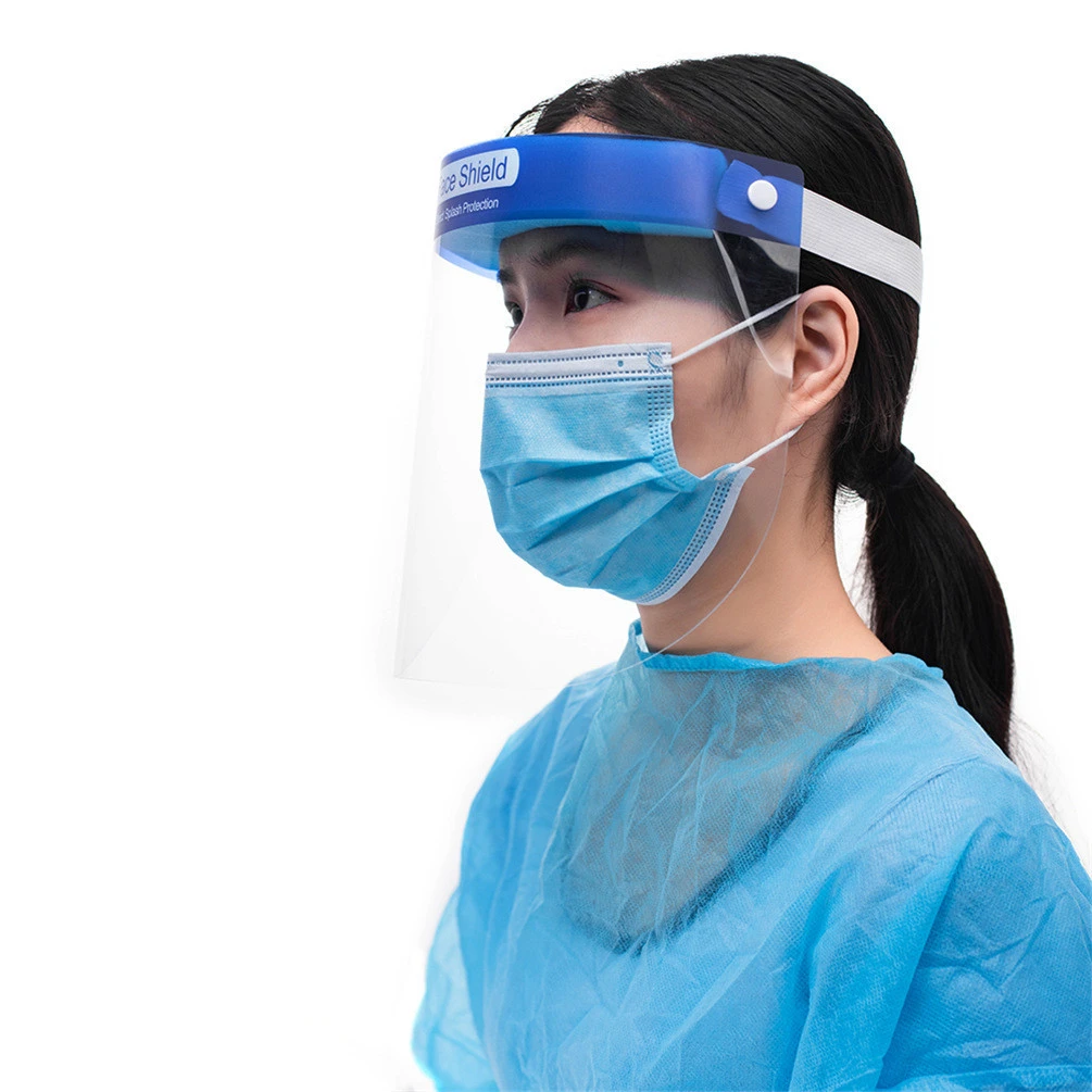 2021 Clear Face Shield Safety Protection Faceshield Transparent Reusable Visor Anti-Fog Eyes Covering Protective Face Shields