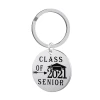 2021 stainless steelmetal keychain custom graduate gift Letter Engraving metal keychain round
