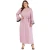 Import 2021Autumn New Muslim Big Size Womens Solid-Colored Round Collar Long Collection Waist Stitching Hollow Dress from China