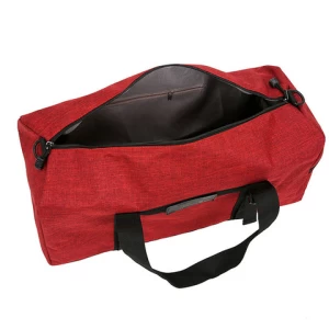 2022 Custom Polyester Red Weekender Duffel Sport Gym Bag With Shoe Compartment
