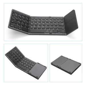 2022 For Tablet Pc Mobile Phone Using Portable Blue Tooth Touch Pad Wireless Keyboard 3 Level Foldable Keyboard