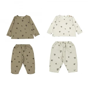 2022 New Kids Sweat Suits Sets Organic Cotton Print Toddler Boyss Girls Spring Autumn Custom Toddler Sweat Suit