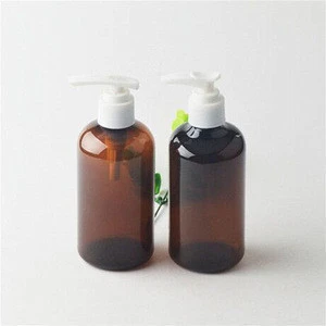 250 ml amber blue plastic shampoo bath foam pump bottle