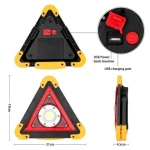 30W COB LED Camping Light Rechargeable Portable Lantern Car Repair Light Emergency Triangle Warning Light 4 Modes Work Lamp