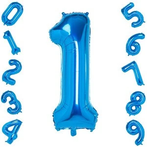 32 inch Number Foil Balloon Large Blue Digital Balloons Birthday Party Decor Kids Baby Shower Supplies