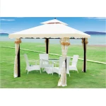 3x3m Iron Frame Garden Gazebo With Mosquito Netting