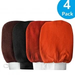 4 Pack Exfoliating Hammam Gloves Mitten Remove Dead Skin Bath Body Scrub Mitt, Deep Exfoliation Glove Skin Exfoliator Mitt