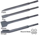 40Cr steel sand-blast point/flat/spade/gauge stone chisels for marble,stone and concrete
