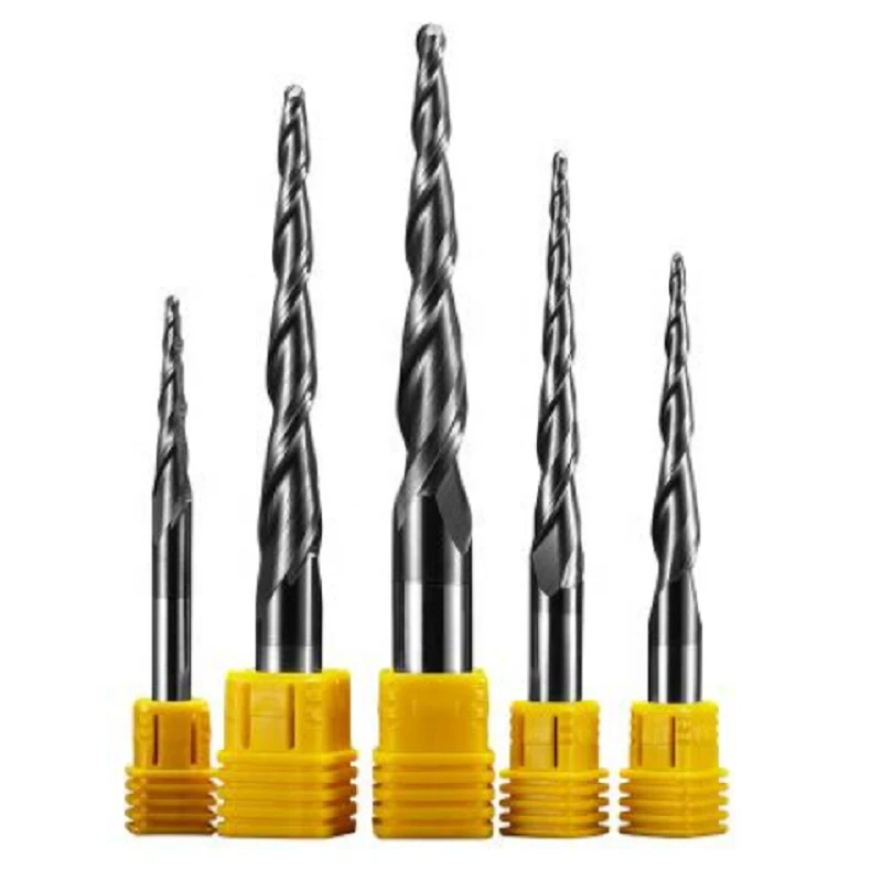 4/6/8mm CNC router bits Tungsten Solid Carbide Ball Nose Tapered End Mills for Wood Carving