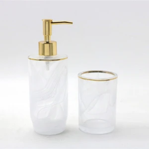 4pcs bath set glass bathroom accessories set hand soap dispenser & tumbler straw set & soap dish