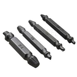 4pcs Broken Bolt Damaged Screw Remover Extractor Drill Bits Guide Set With Case