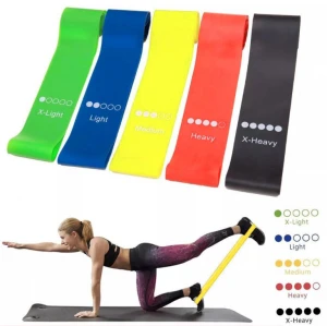 5 color Yoga Resistance Rubber Bands Fitness Gum X-light to X-heavy Pilates Sport Training Workout Elastic Bands Fitness