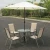 Import 6 Piece Outdoor Furniture 4 Stack Chair And 1 Table Sets Garden Glass Table With Umbrella from China