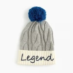 65/30/5 cotton/nylon/merino wool KNITTED CABLE BEANIE SCARF GLOVE SETS WITH EMBROIDERY for BOY'S